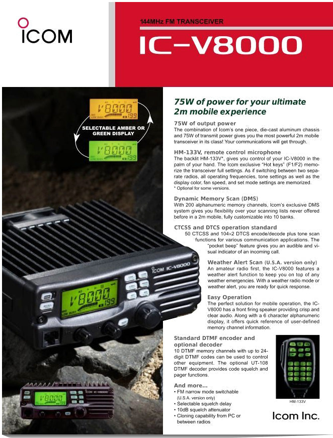 Icom IC-V8000 Radio Transceiver ICV8000 walkie-talkie Walkie Talkies