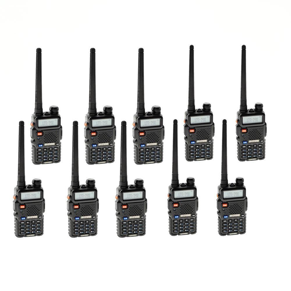 Baofeng UV-5R 5W 10 Pcs Walkie Talkies 5-8 KM Portable Dual-frequency Walkie Talkies