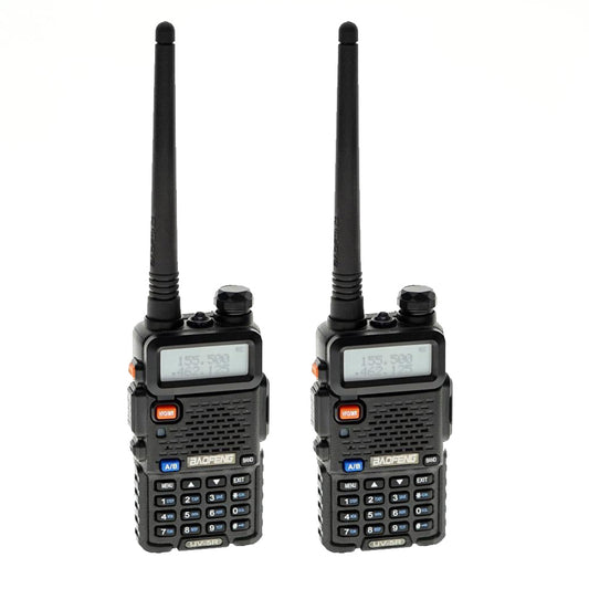 Baofeng UV-5R 5W 2 Pcs Walkie Talkies 5-8 KM Portable  Dual-frequency Walkie Talkies