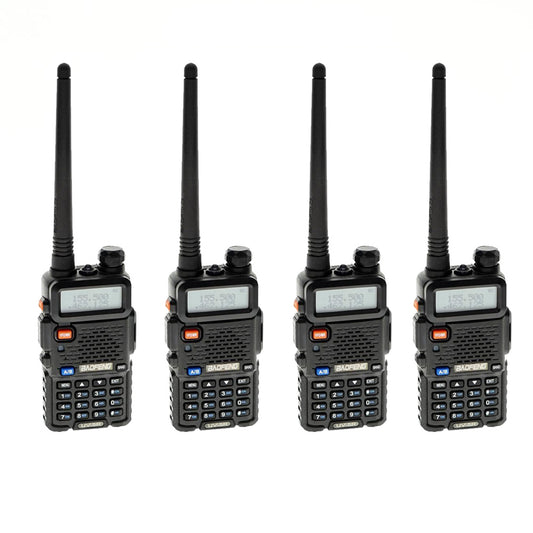 Baofeng UV-5R 5W 4 Pcs Walkie Talkies 5-8 KM Portable  Dual-frequency Walkie Talkies
