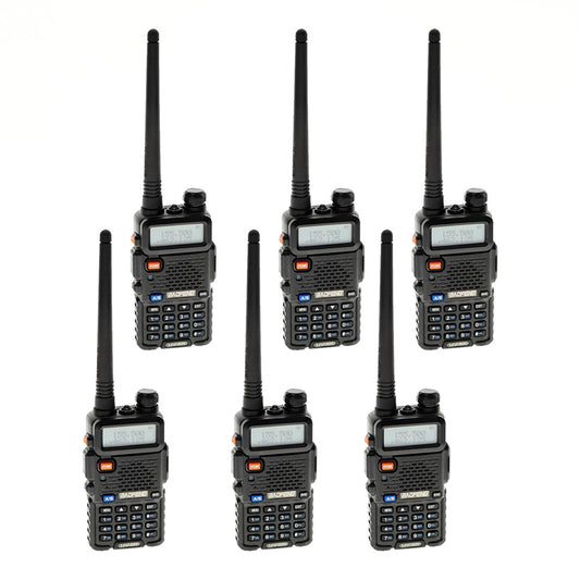 Baofeng UV-5R 5W 6 Pcs Walkie Talkies 5-8 KM Portable  Dual-frequency Walkie Talkies