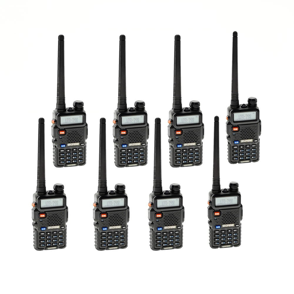Baofeng UV-5R 5W 8 Pcs Walkie Talkies 5-8 KM Portable Dual-frequency Walkie Talkies