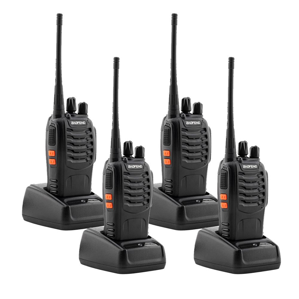 Baofeng 5W 4 Pcs Walkie Talkies BF-888S Handheld Two Way Radios Battery and Charger 2-4 KM